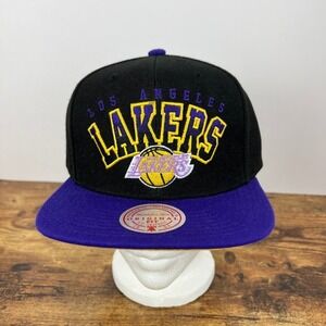 NWT Mitchell & Ness Los Angeles Lakers OG Snapback Hat Cap NBA Black Dome